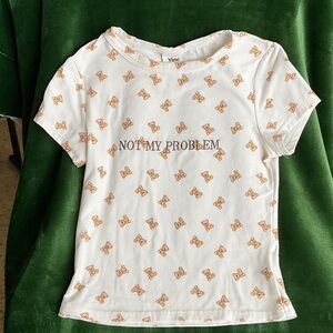 Vine White Tee with Bear Print